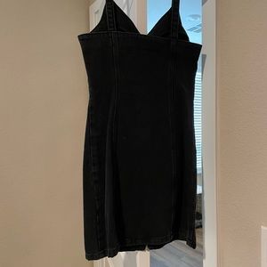 Topshop, black zip up mini dress, US 4